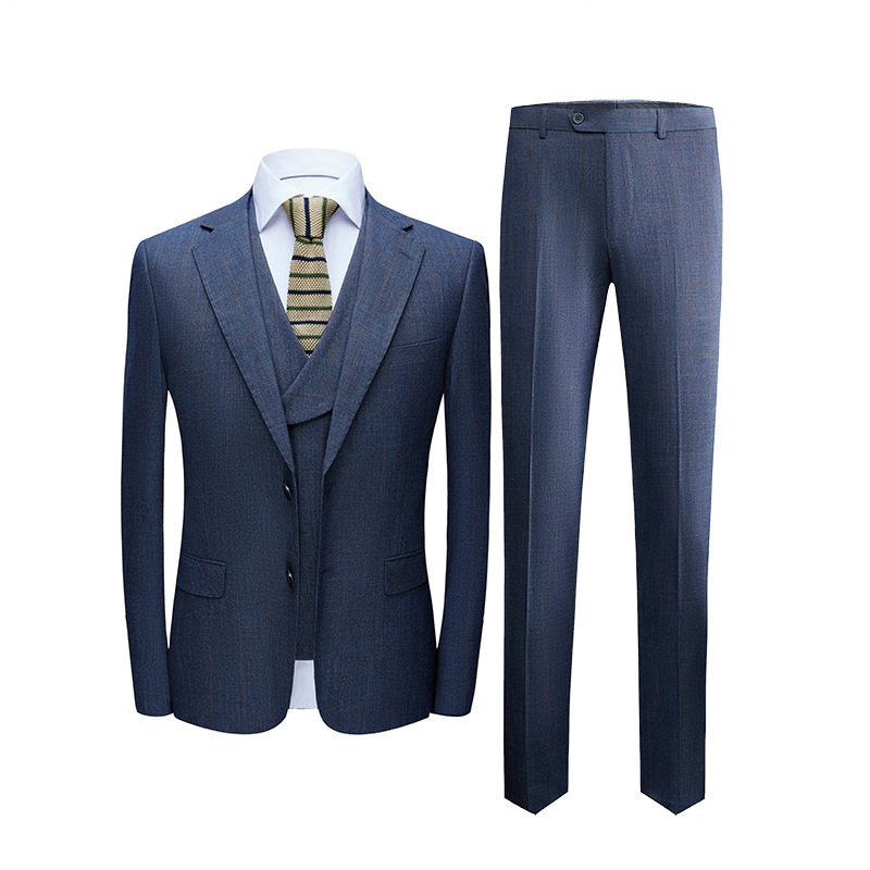 Bộ Vest Nam Kẻ Sọc Xanh Navy Phong Cách Anh Lịch Lãm