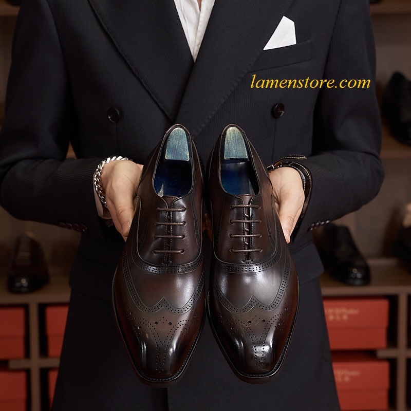 Giày Tây Oxford Wholecut Brogue công sở lịch lãm TN-03