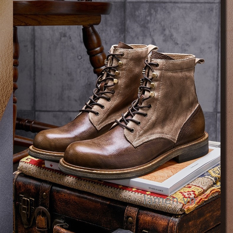 Giày Boot Nam Cổ Điển Phong Cách mạnh mẻ
