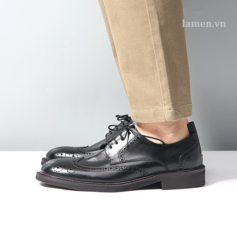 Giày Da Nam Derby Brogue Cổ Điển 5566